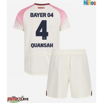 Camiseta Bayer Leverkusen Jarell Quansah #4 Visitante Equipación para niños 2025-26 manga corta (+ pantalones cortos)